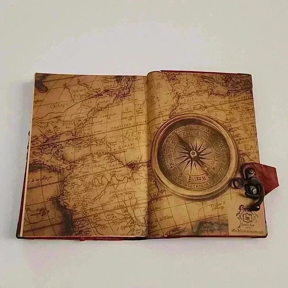 London Cherry Red Leather Journal Hand Made English (UK) Hook & Eye Closure - Picture 10 of 12